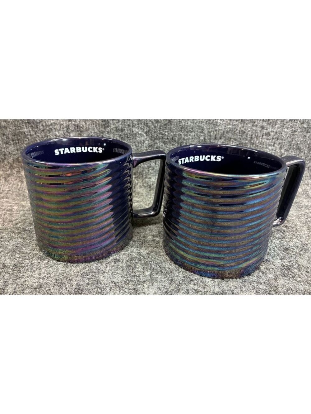 Starbucks Iridescent 12 oz Ceramic Coffee Mugs Set of 2
